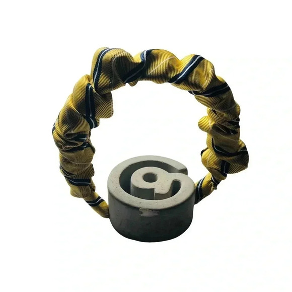 Yellow Striped Preppy Classic Crown Silk Handmade Headband Hair Accessory - Picture 9 of 10